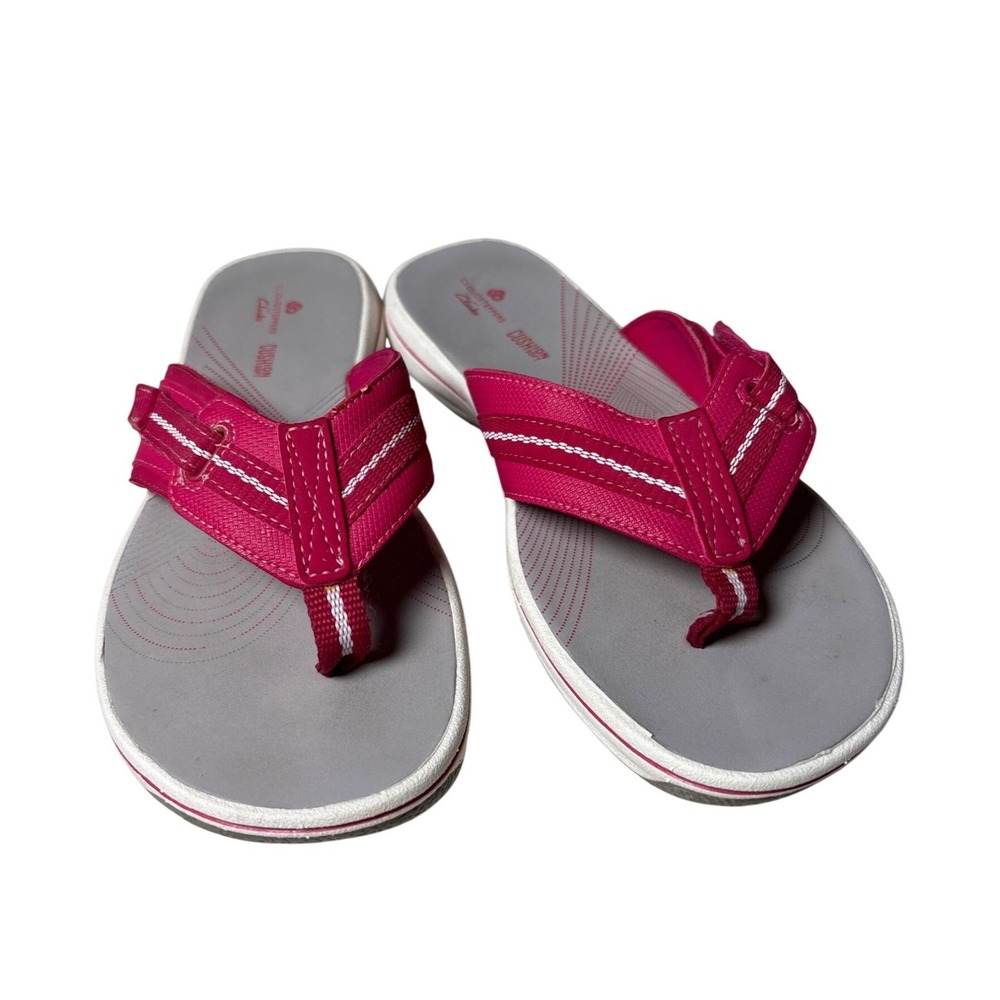 Cloudsteppers by Clarks Breeze Rayna Size 6 Bright Pink Shoes Flip Flops Slides